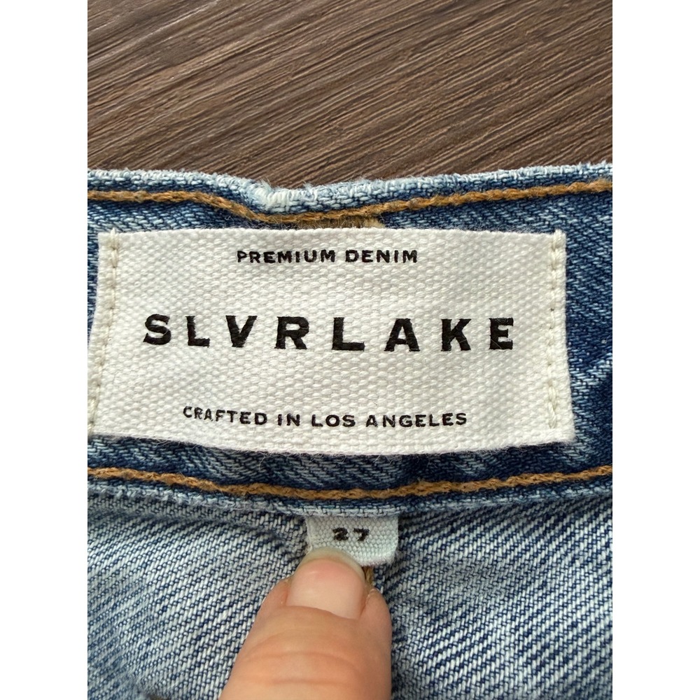 SLVRLAKE Light Blue Flared Wide Leg Jeans - Picture 3 of 7